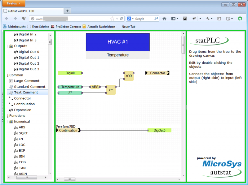 Browser based FBD Editor