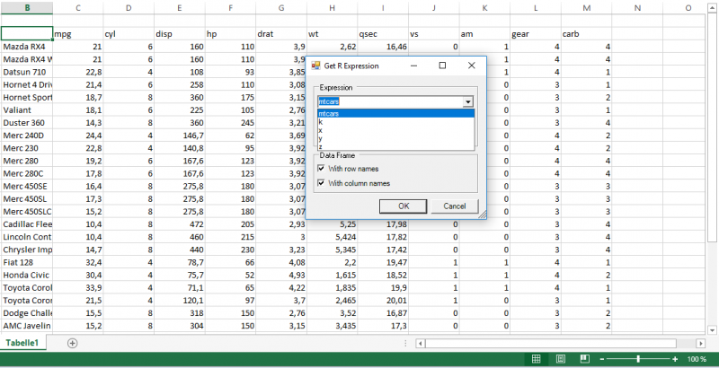 Read a data frame from R
