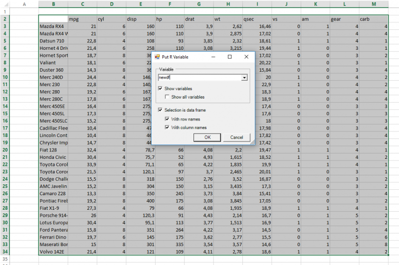 Put R Variable